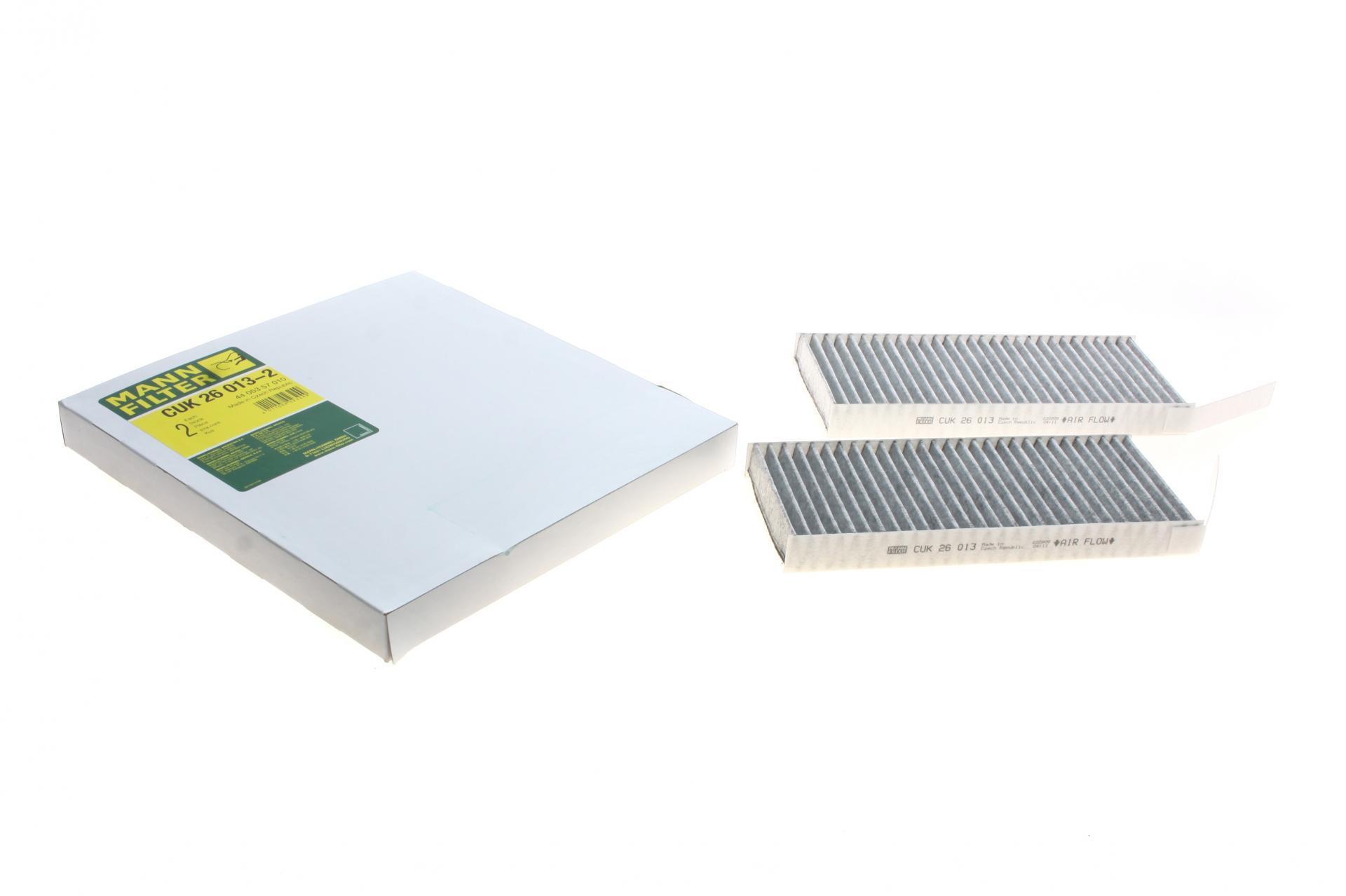 Фильтр салона Mann-Filter для Renault (LAtitude 2,0/3,0dCi 10- угольный 2 шт. (CUK 26 013-2)