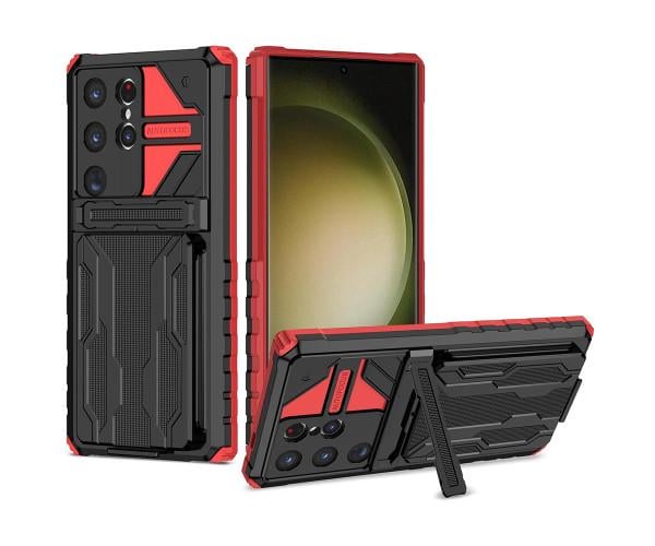 Чехол - накладка Armor Case with Card Slot для Samsung Galaxy S24 Ultra Красный