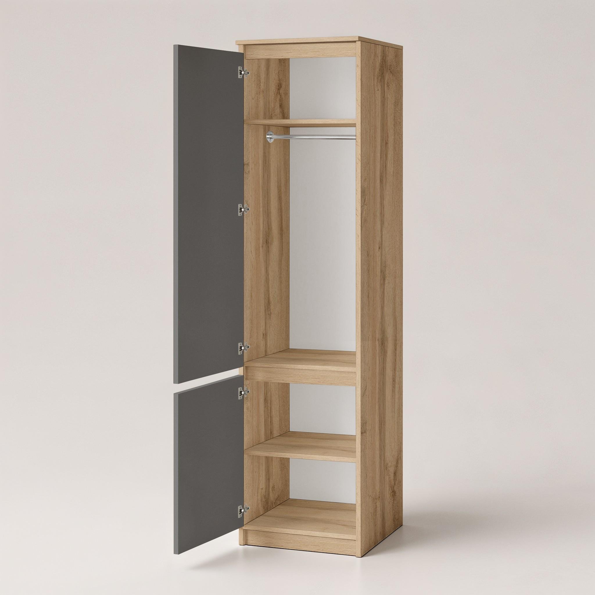 Шафа-пенал зі штангою T-218 500х498х2117 мм Дуб Аппалачі/Антрацит - фото 2 Шафа-пенал зі штангою T-218 500х498х2117 мм Дуб Аппалачі/Антрацит - фото 2