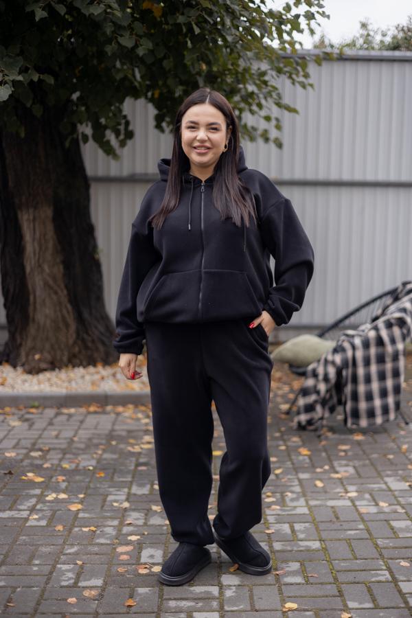 Спортивный костюм женский AKSAN зимний флисовый двойка 2XL Черный (25.2789_black_50(2XL))