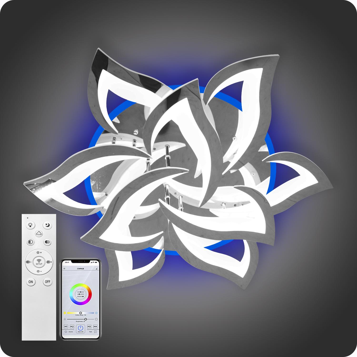 Люстра світлодіодна 517 Light 3color з пультом 144 Вт Хром (02075) - фото 2 Люстра світлодіодна 517 Light 3color з пультом 144 Вт Хром (02075) - фото 2