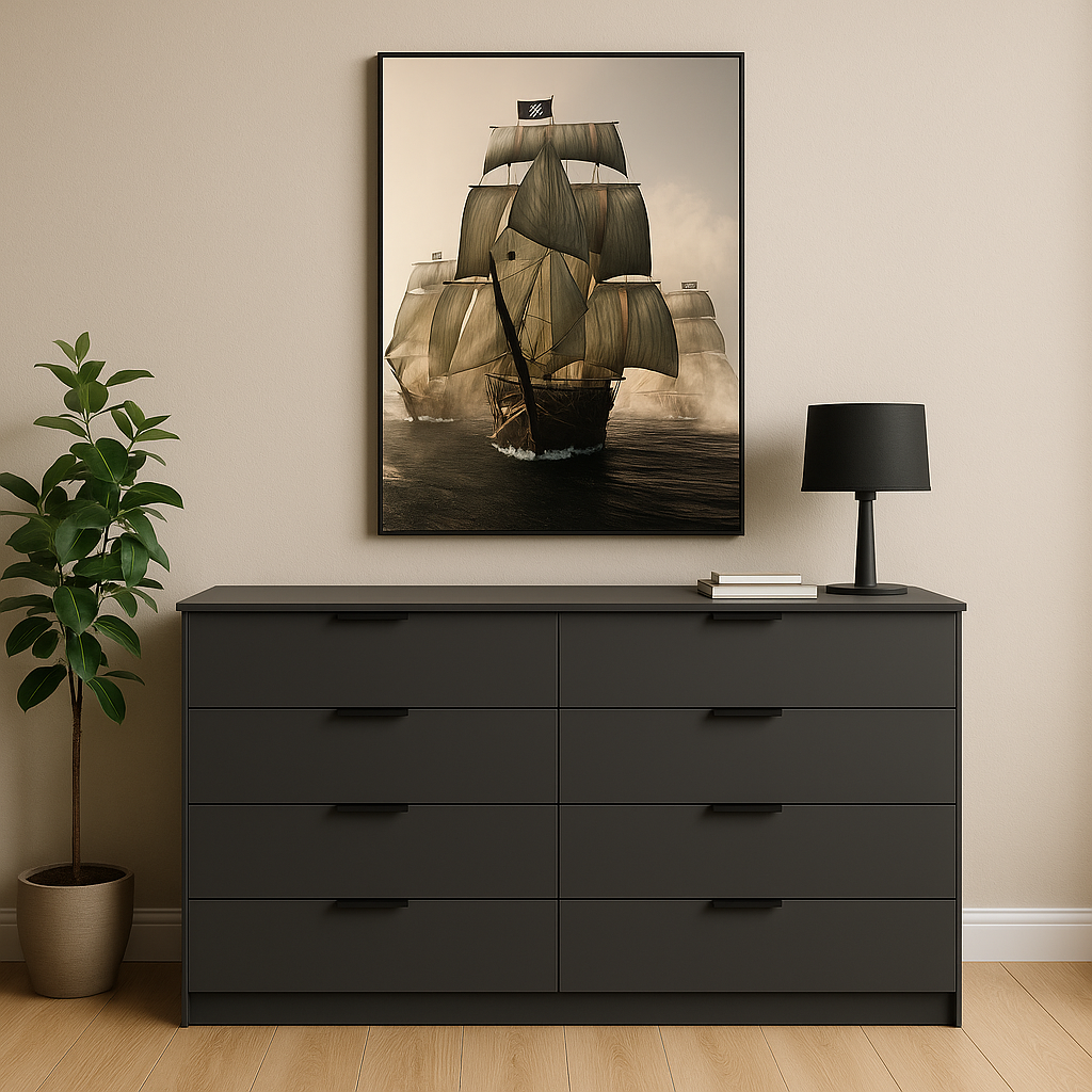 Комод К10 8Я SENAM 980х1600х450 мм корпус ДСП Серый Графит фасад МДФ краска RAL7012 Серый Комод К10 8Я SENAM 980х1600х450 мм корпус ДСП Серый Графит фасад МДФ краска RAL7012 Серый