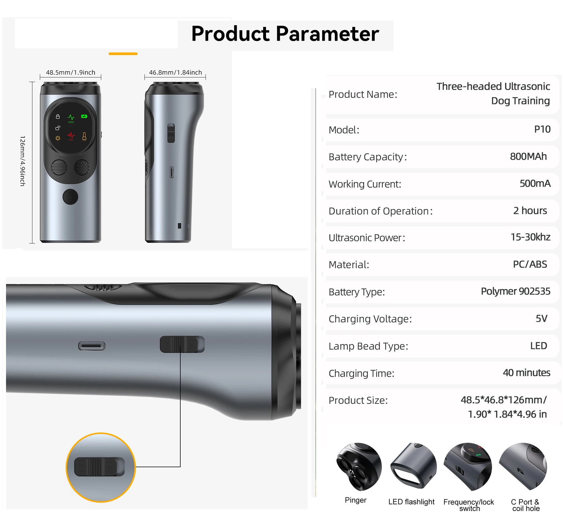 Ультразвуковий відлякувач собак PETON P10 USB Тype-C (046.1) - фото 14