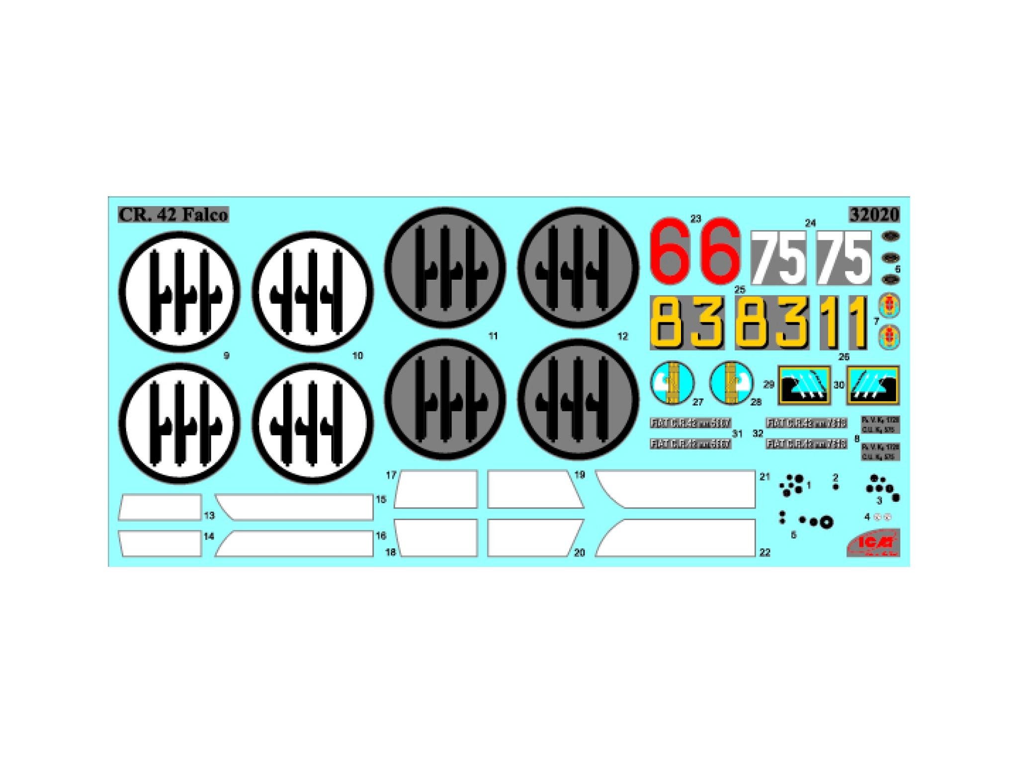 Сборная модель ICM CR. 42 Falco итальянский истребитель II СВ (32020) - фото 9