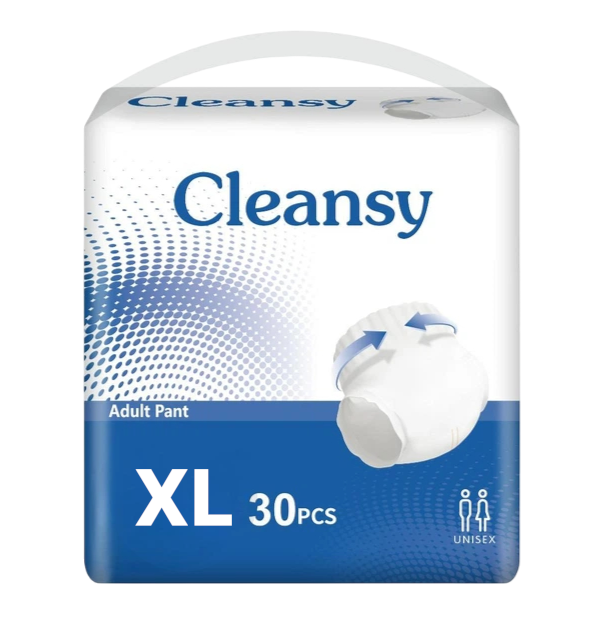 Подгузники-трусики для взрослых Cleansy впитывающие трусиками при недержании для мужчин и женщин XL 30 шт. 120-160 см Подгузники-трусики для взрослых Cleansy впитывающие трусиками при недержании для мужчин и женщин XL 30 шт. 120-160 см