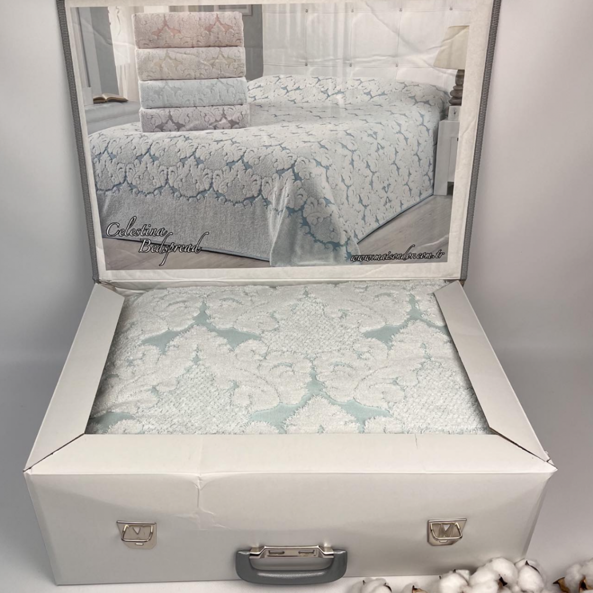 Простирадло махрове Maison D'or Celestina євро 220x240 см Блакитний (2000022281095)