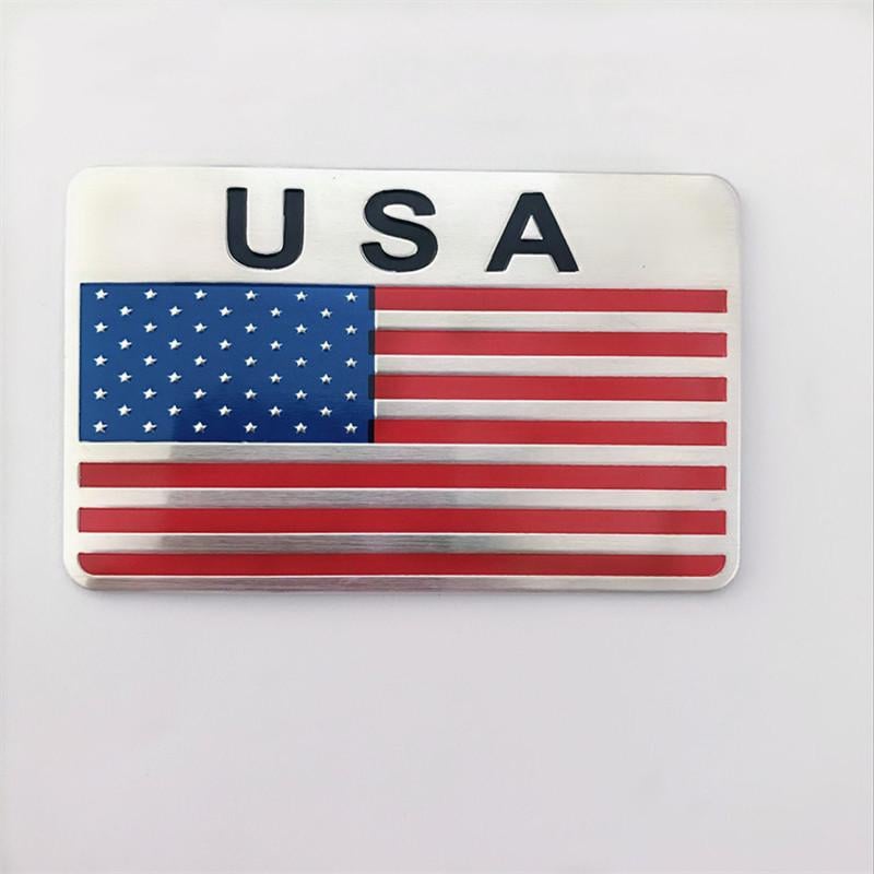 Эмблема алюминиевая флаг США с надписью USA 8х5 см. (1371241973)