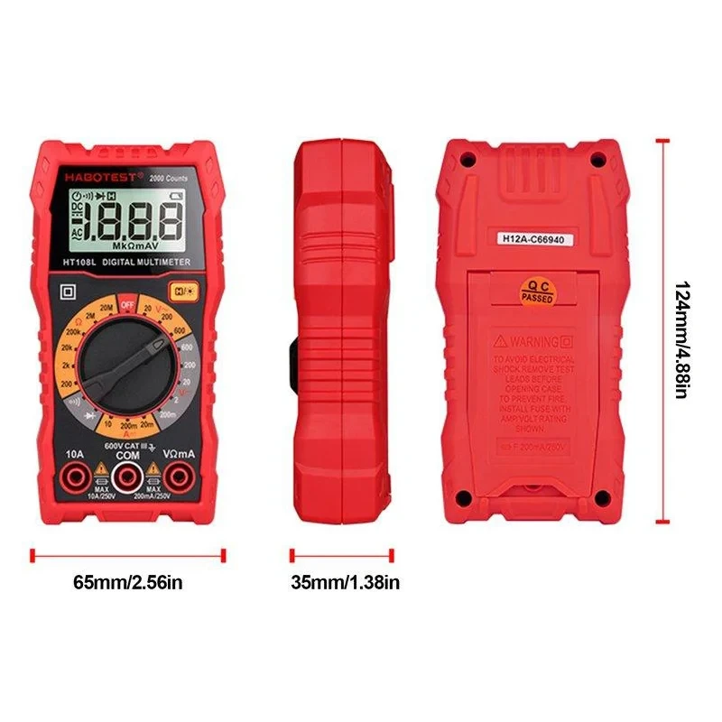 Мультиметр цифровой Habotest HT108L DC600V/10A AC600V (HT108L) - фото 4 Мультиметр цифровой Habotest HT108L DC600V/10A AC600V (HT108L) - фото 4