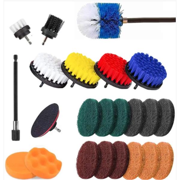 Набір щіток-насадок на шуруповерт Vorfal для чищення автомобіля 23 ел. (V04352)