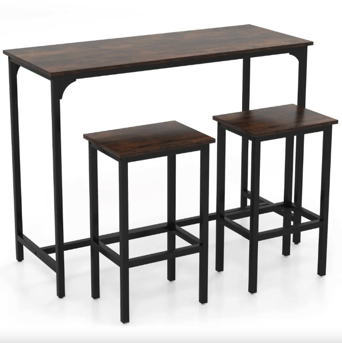 Барний стіл та 2 барні стільці Costway Hoobro (4773) Барний стіл та 2 барні стільці Costway Hoobro (4773)