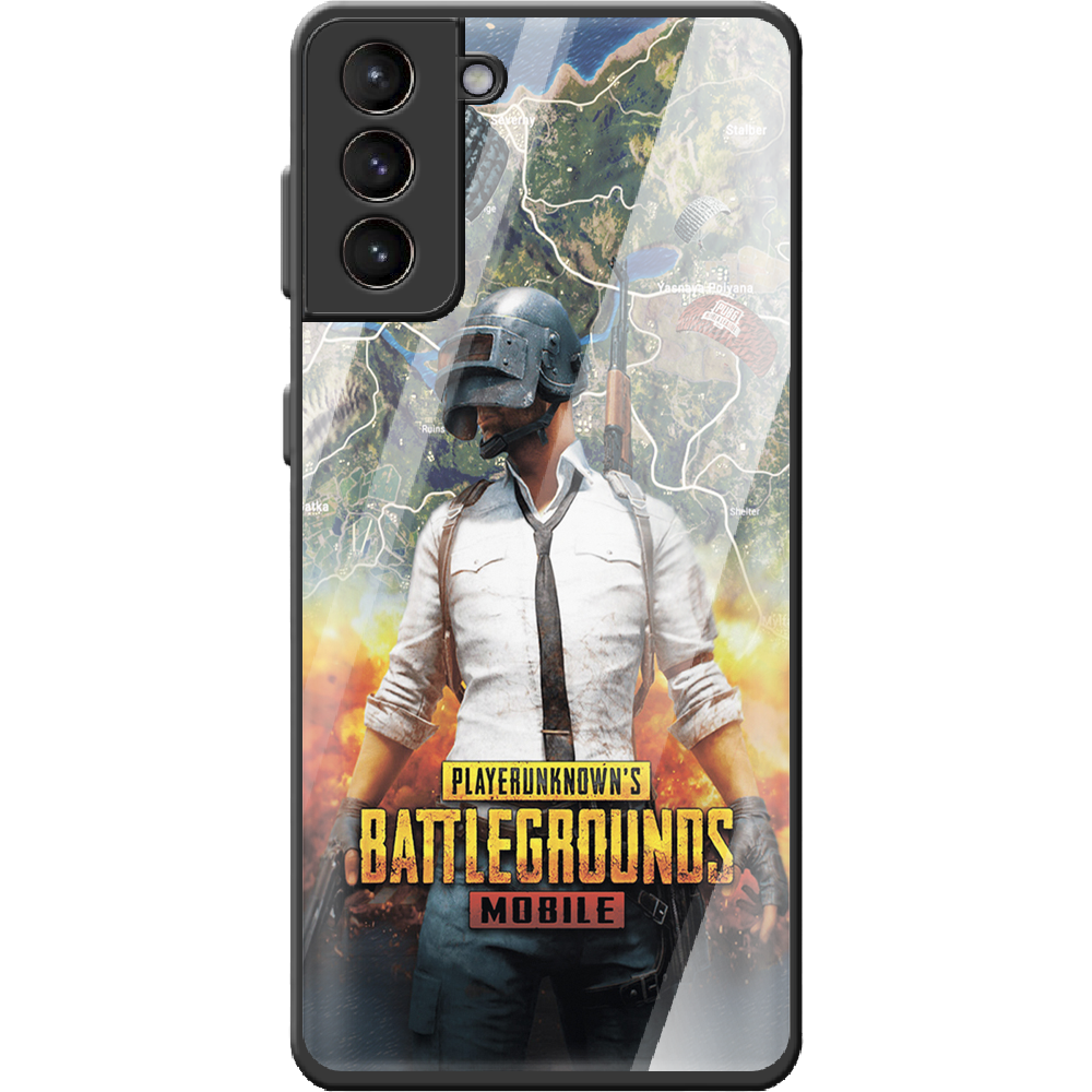 Чехол BoxFace Samsung G991 Galaxy S21 PUBG Mobile Черный силикон со стеклом (41709-up2309-42229)