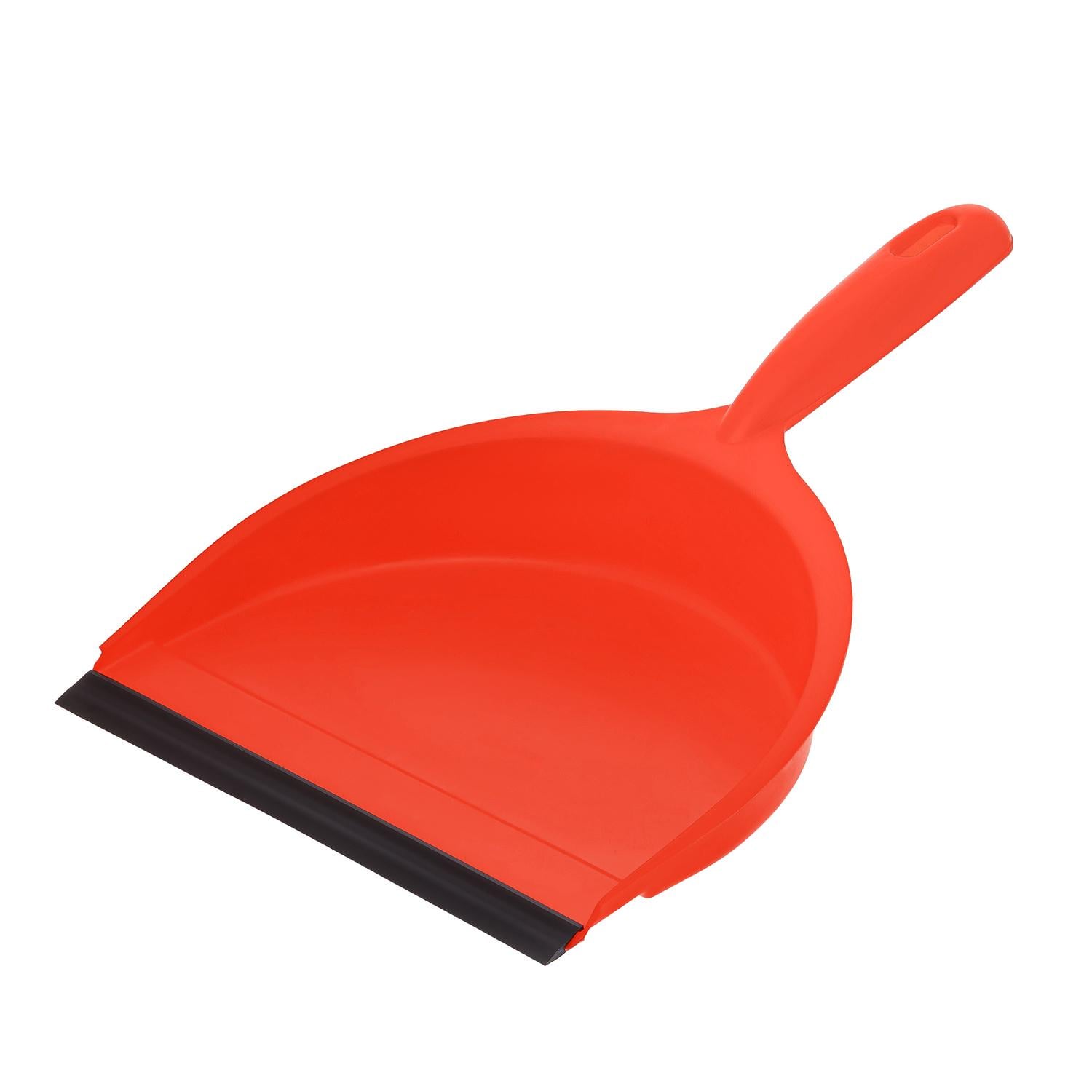 Совок пластиковий для сміття з гумовою насадкою 31 см Червоний