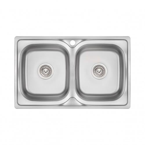 Мойка для кухни Lidz 7948 с двумя чашами 0,8 мм Micro Decor (LIDZ7948MDEC08)