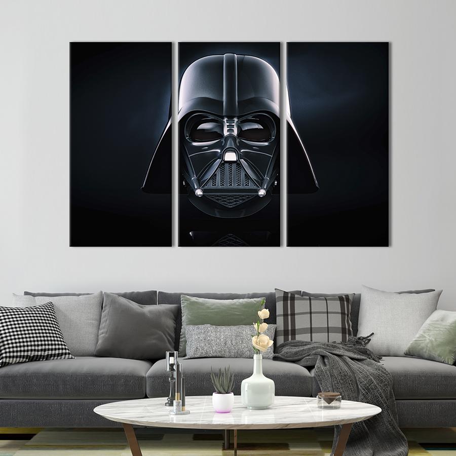 Модульная картина триптих Darth Vader helmet 78x48 см (698-31)