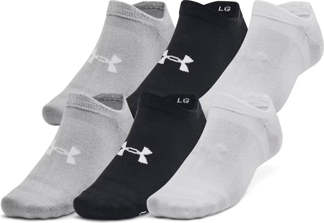 Носки Under Armour ESSENTIAL NO SHOW 6PK 6 пар S Белый/Серый/Черный (1382611-002)