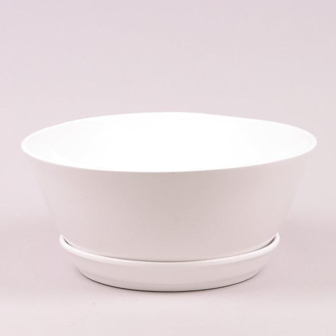 Горшок керамический Flora Бонсайница глянец 5,5 л Белый (10781)