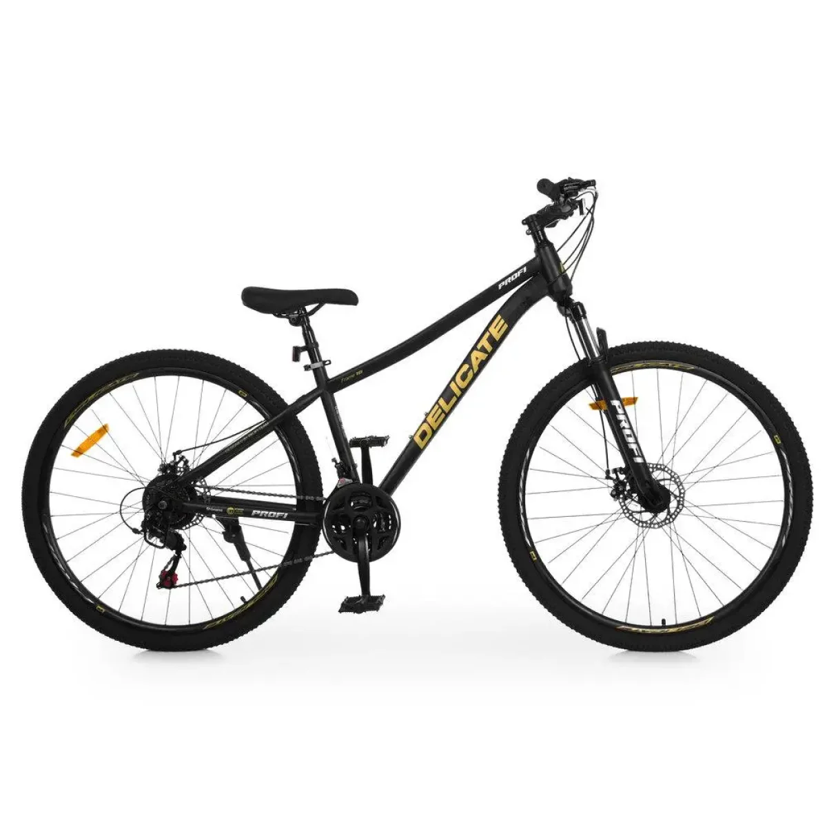 Велосипед гірський найнер 29" Profi Delicate AM DD рама 15" на зріст 155-175 см Чорно-золотистий (DL-29006)