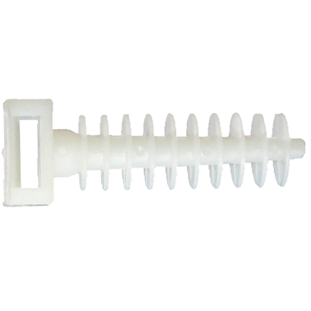 База дюбельного типу E.NEXT e.metiz.стdub.6.3 Ø10 37х6,3 мм для стяжки нейлон 6,6 100 шт. Білий (m0080002)