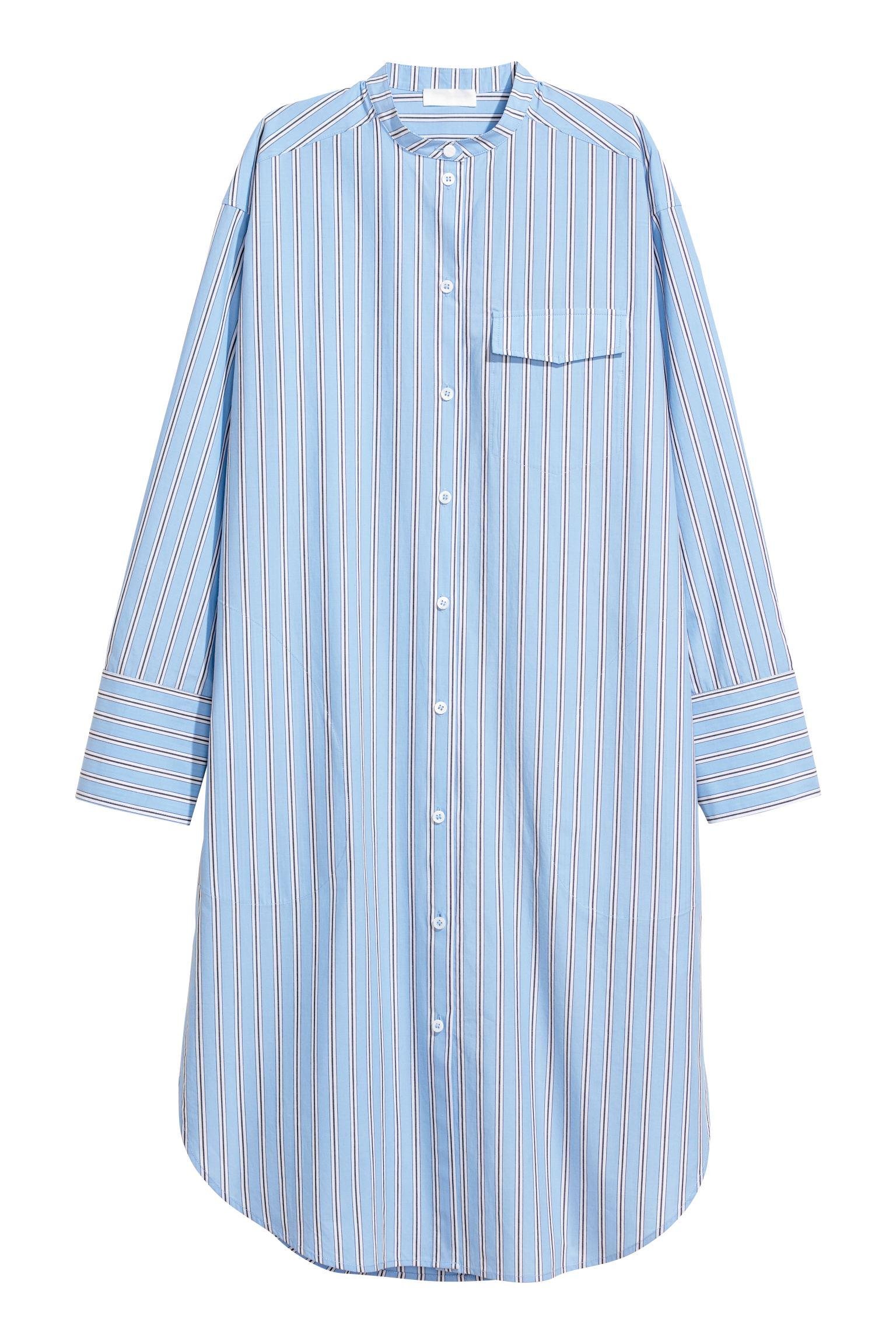 Платье-рубашка H&M Полоска р. 36 Голубой (802601615)