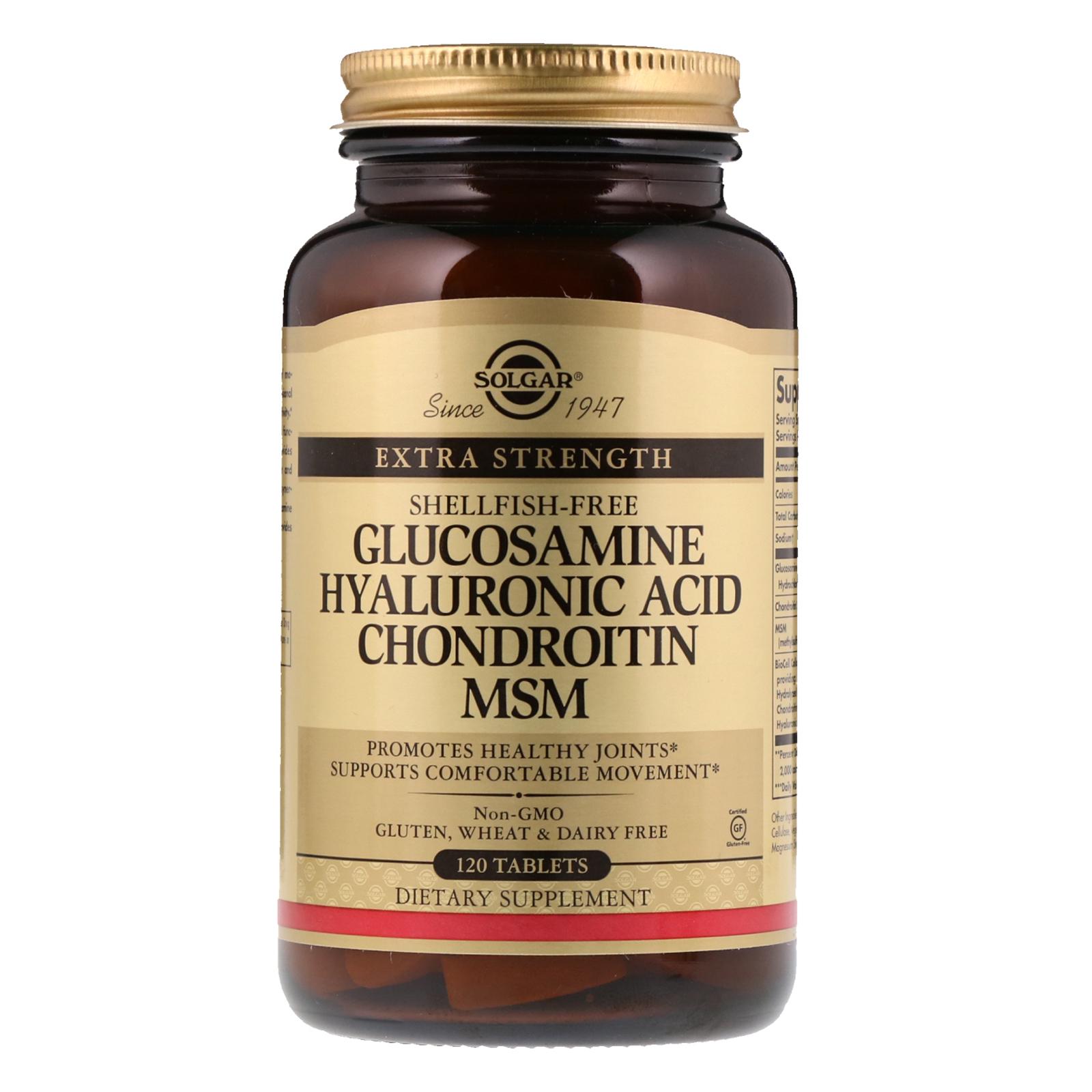 Хондропротектор Solgar Glucosamine Hyaluronic Acid Chondroitin MSM 120 таб Без смаку