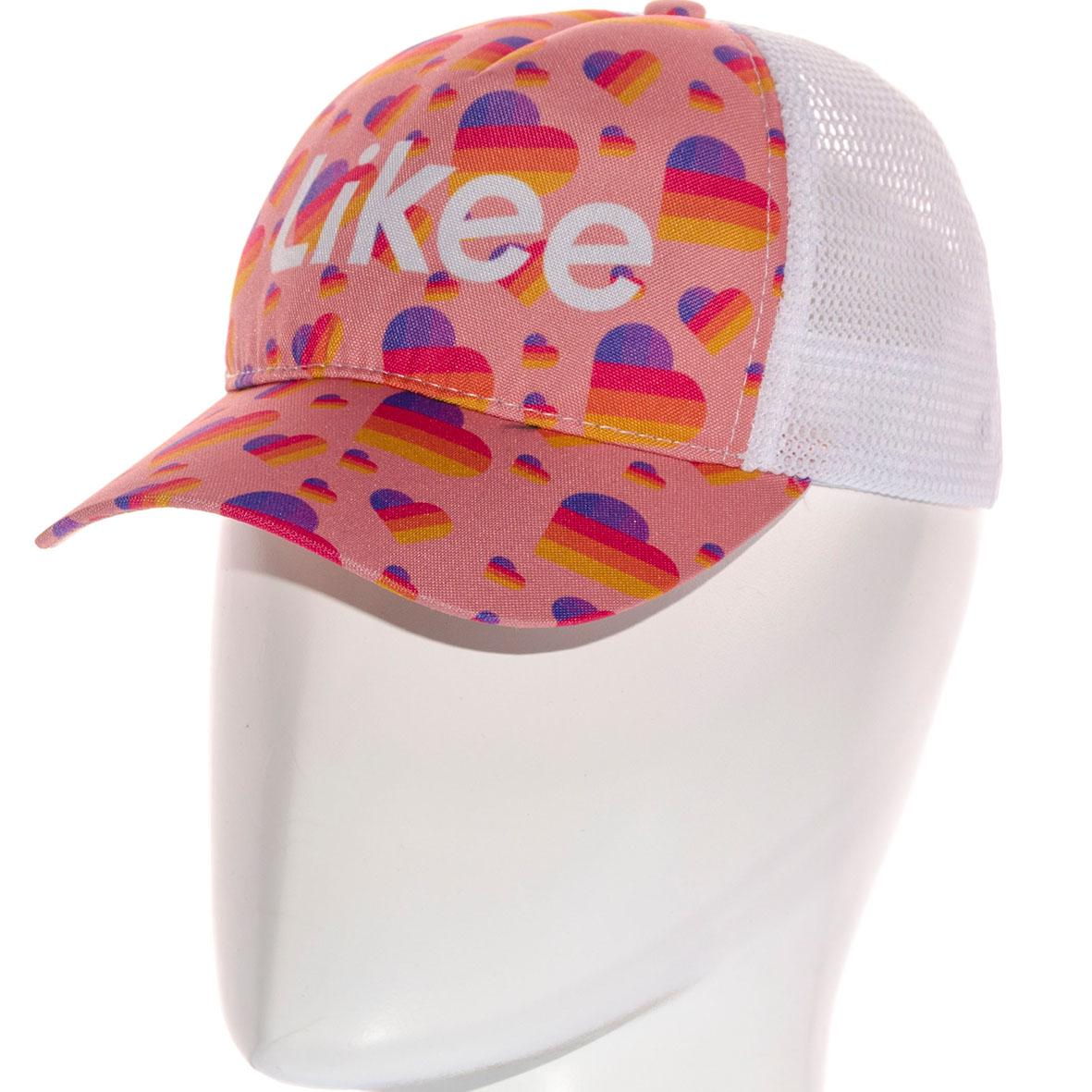 Бейсболка детская Likee SUBD21879 летняя на сетке S/р. 53-54 Пудровый