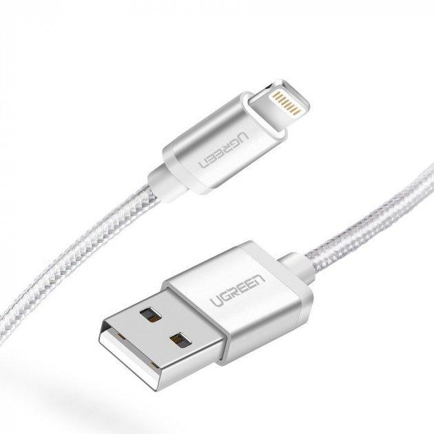 Кабель Ugreen US199/60162 USB to Lightning 1,5 м Серебристый (10826832)