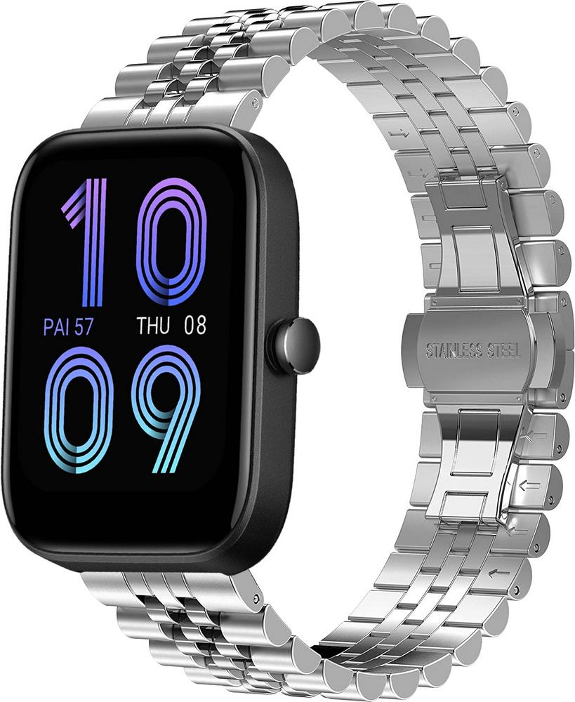 Браслет металлический Stech для Amazfit Bip 3 Silver (28058-59)
