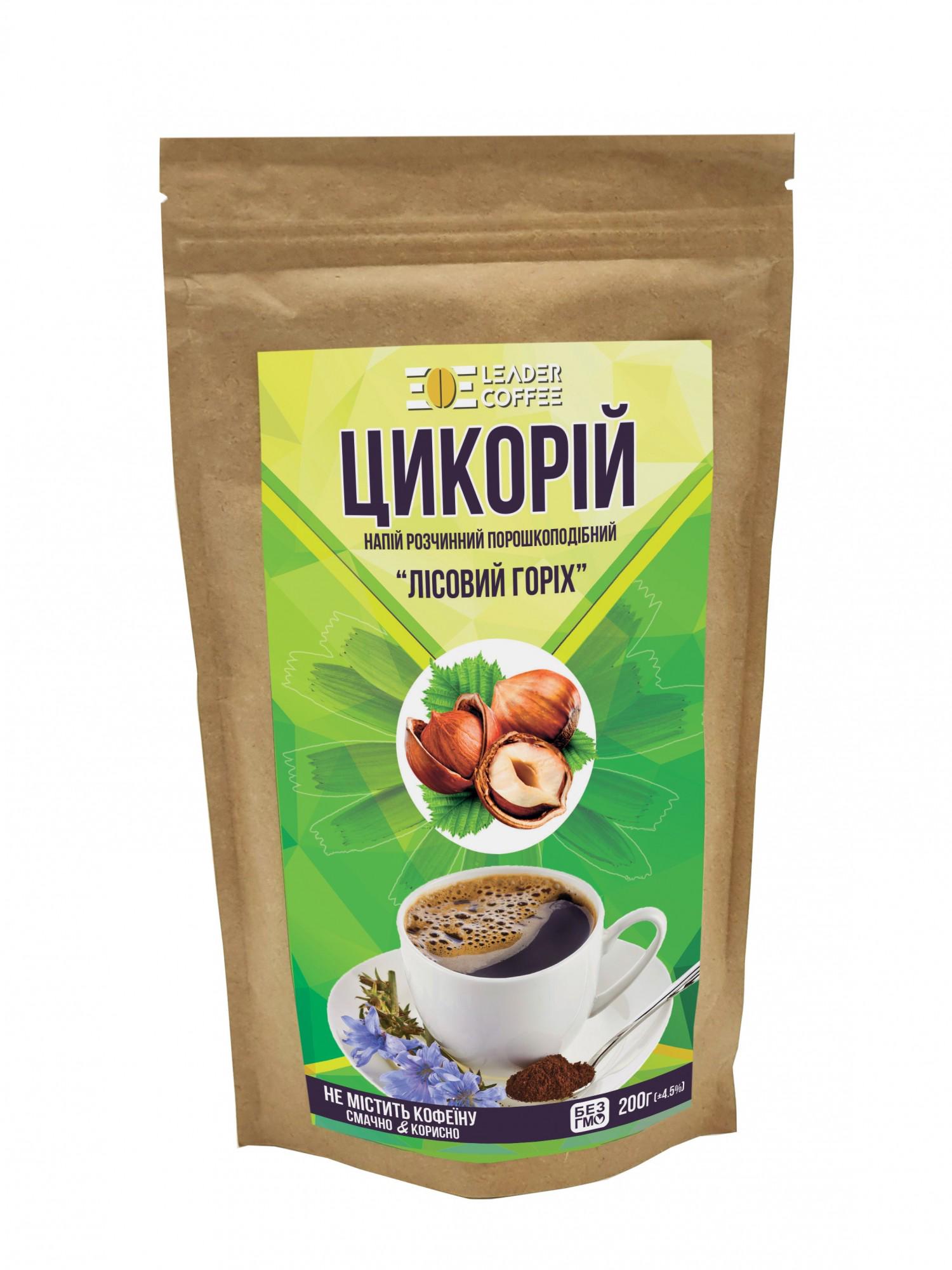 Цикорий ТМLEADERCOFFEE Лесной орех растворимый 200 г (1174982028)