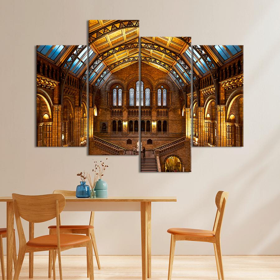 Картина город Знаменитый золотой зал Музея естествознания в Лондоне 149x106 см (A789-4)