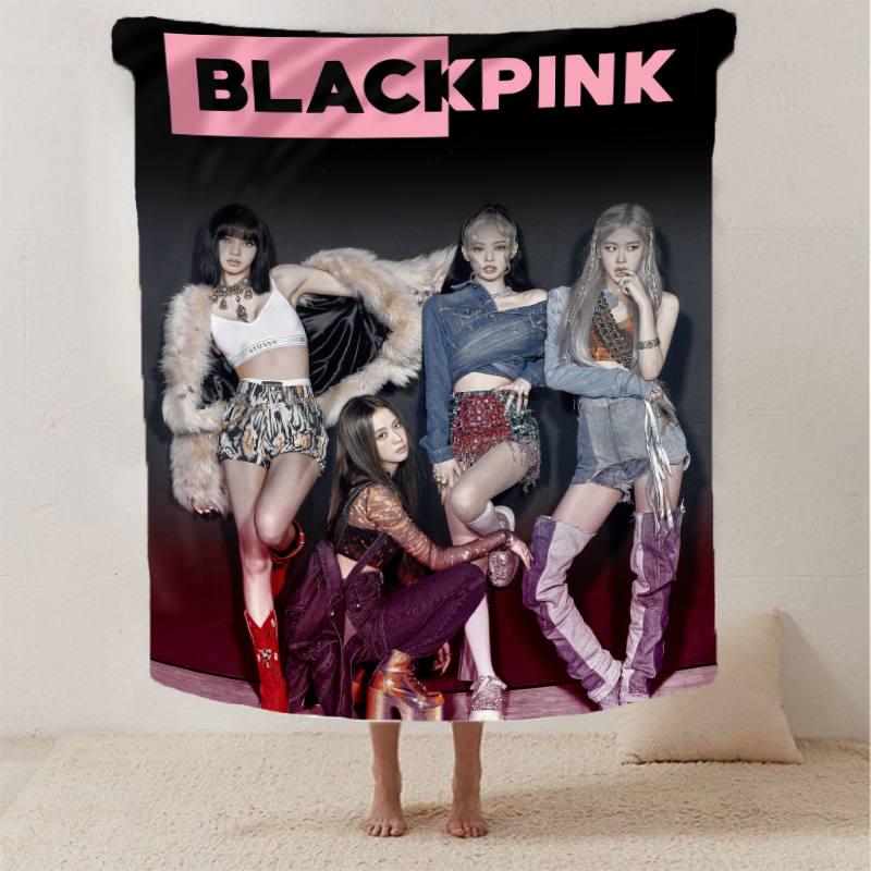 Плед плюшевый с 3D рисунком BlackPink велюр 135х160 см (12871В)
