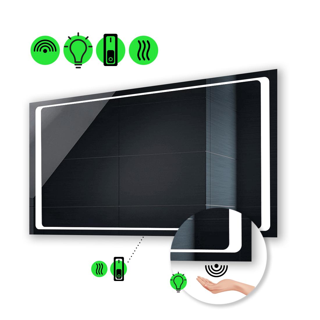 LED-зеркало 80x70 см с ИК включателем и подогревом с механическим управлением Emma (Emmag48)