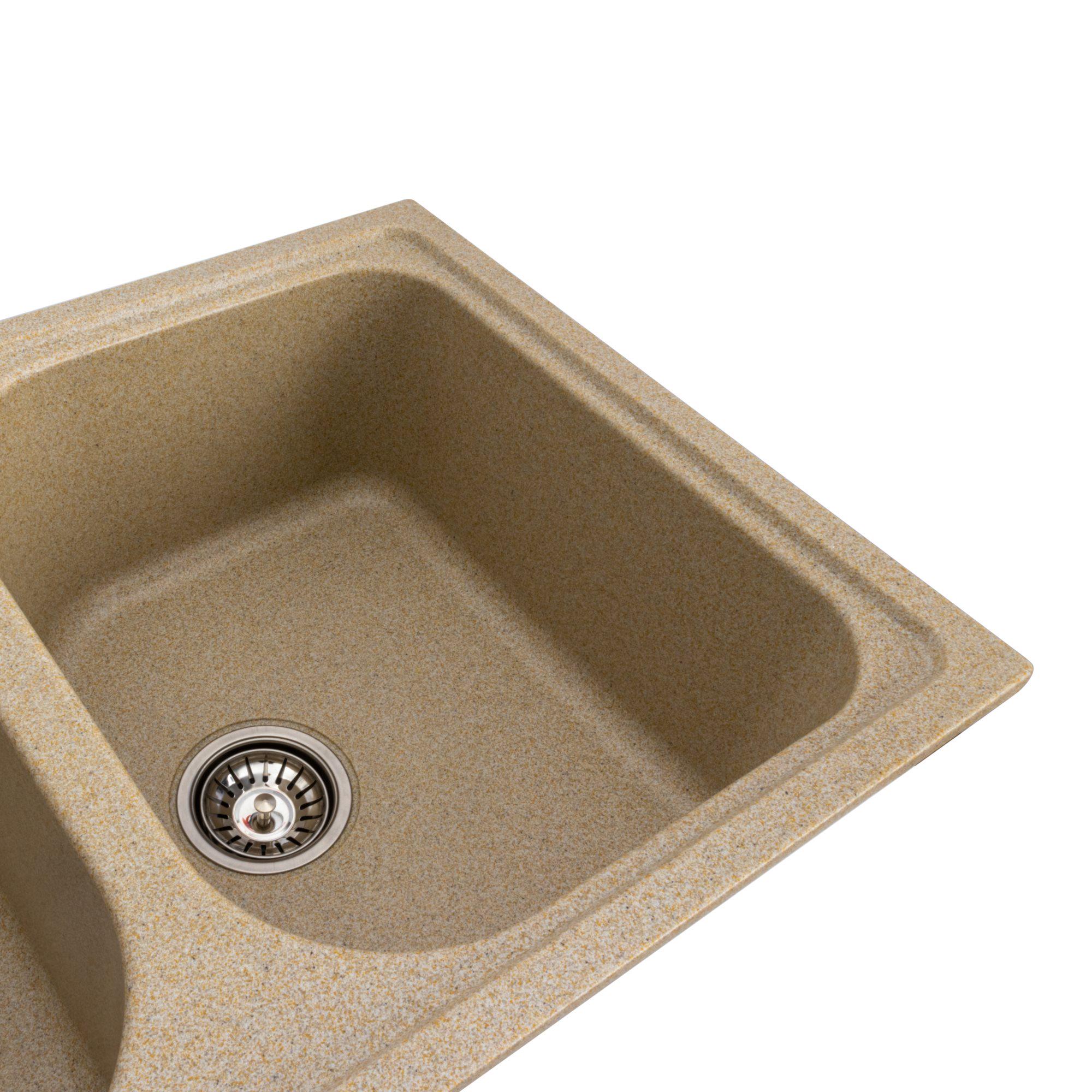 Мойка для кухни гранитная Platinum 7950 Equatoria матовый Бежевый - фото 3 Мойка для кухни гранитная Platinum 7950 Equatoria матовый Бежевый - фото 3