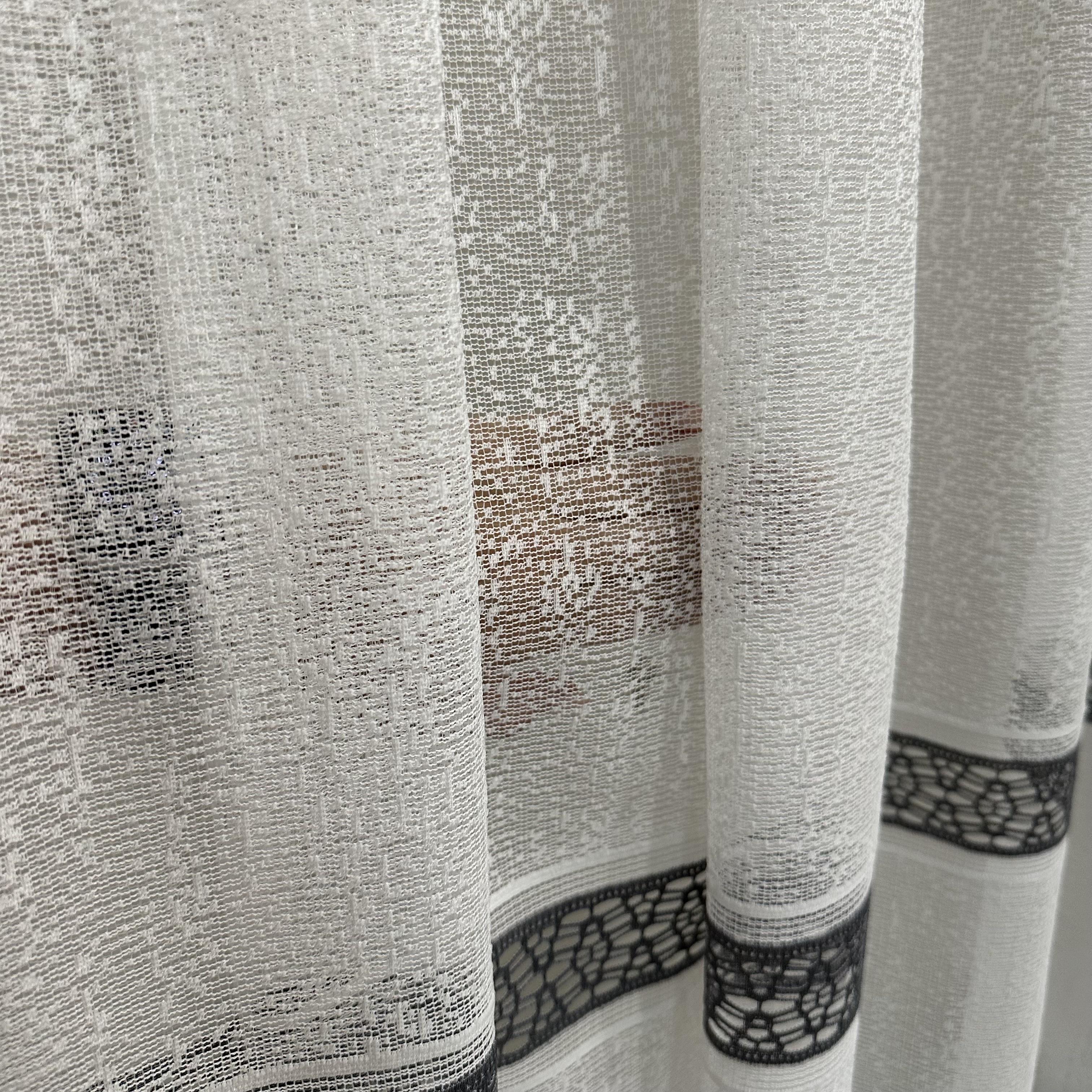 Тюль жаккард готова с узором 300х270 см на тесьме 6 см 2 ряда петель Серый/Белый (ТПС-3) - фото 2 Тюль жаккард готова с узором 300х270 см на тесьме 6 см 2 ряда петель Серый/Белый (ТПС-3) - фото 2