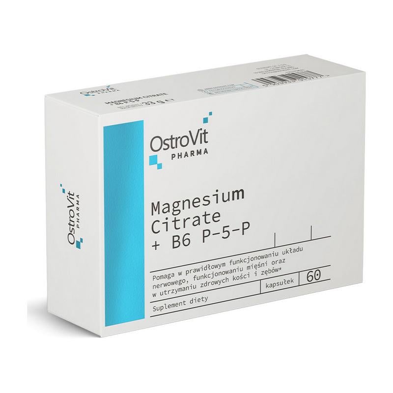 Магний цитрат с витамином B6 OstroVit Magnesium Citrate+B6 P-5-P 60 капс.