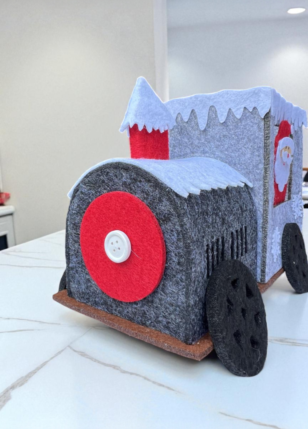 Новогодняя декоративная корзина Linarno Home из фетра 22х11,5х14 см Серый (7906) - фото 4