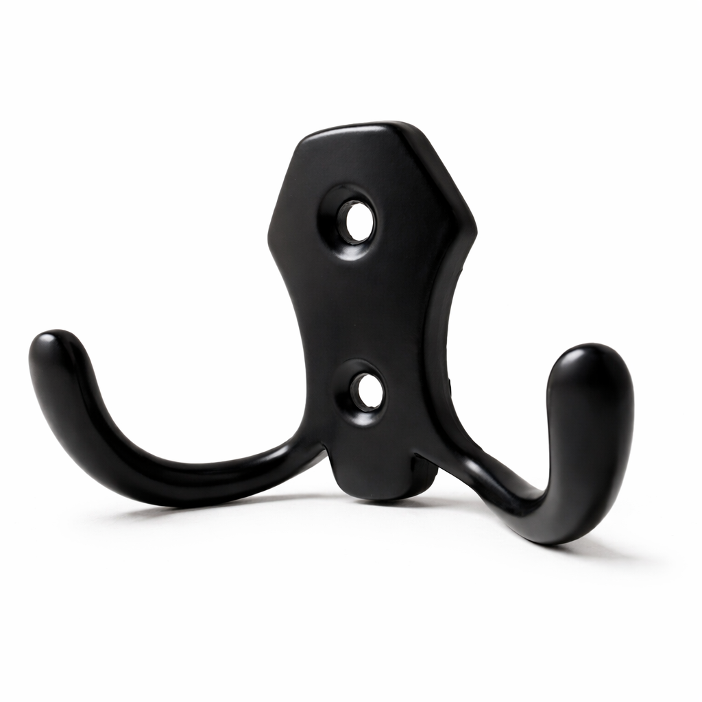 Гачок для одягу Modern з двома вішалками 45х73 мм Чорний (MK0470)