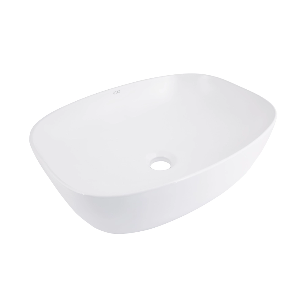 Раковина накладна Qtap Cardinal овальна без донного клапана 600x380x140 мм Білий (SD00053607) - фото 1