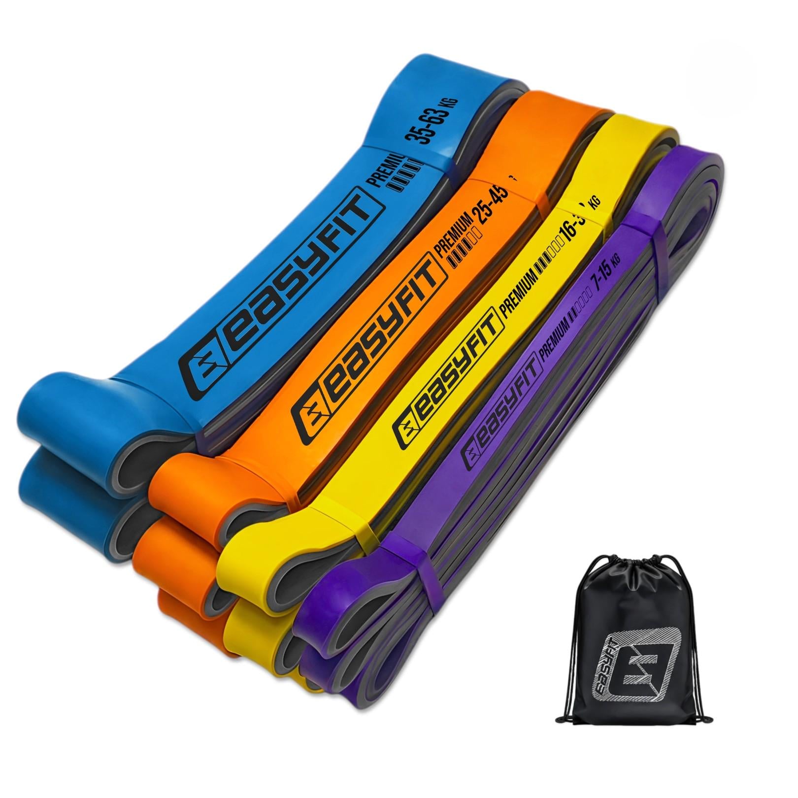Набор двухслойных резинок для подтягиваний EasyFit Premium EF-7634 7-63 кг 4 шт.