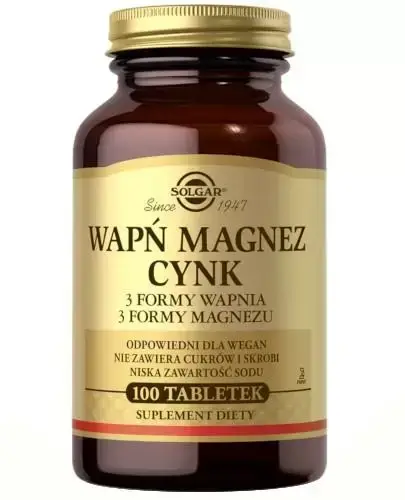 Витамины Solgar Wapń Magnez Cynk 100 табл (18339581)