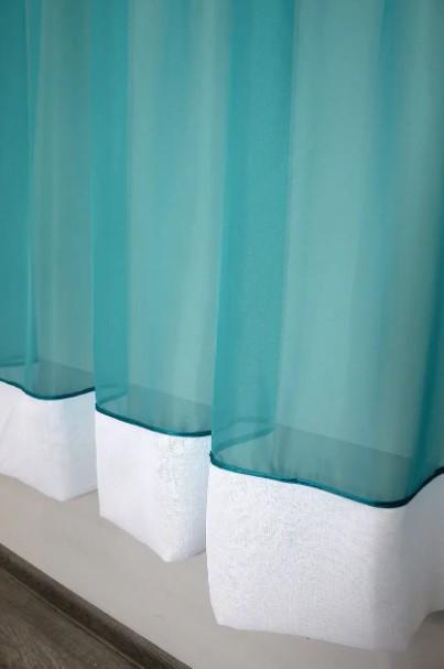 Гардина шифон/лен 270х170 см Лазурный/Белый (047к) - фото 3 Гардина шифон/лен 270х170 см Лазурный/Белый (047к) - фото 3