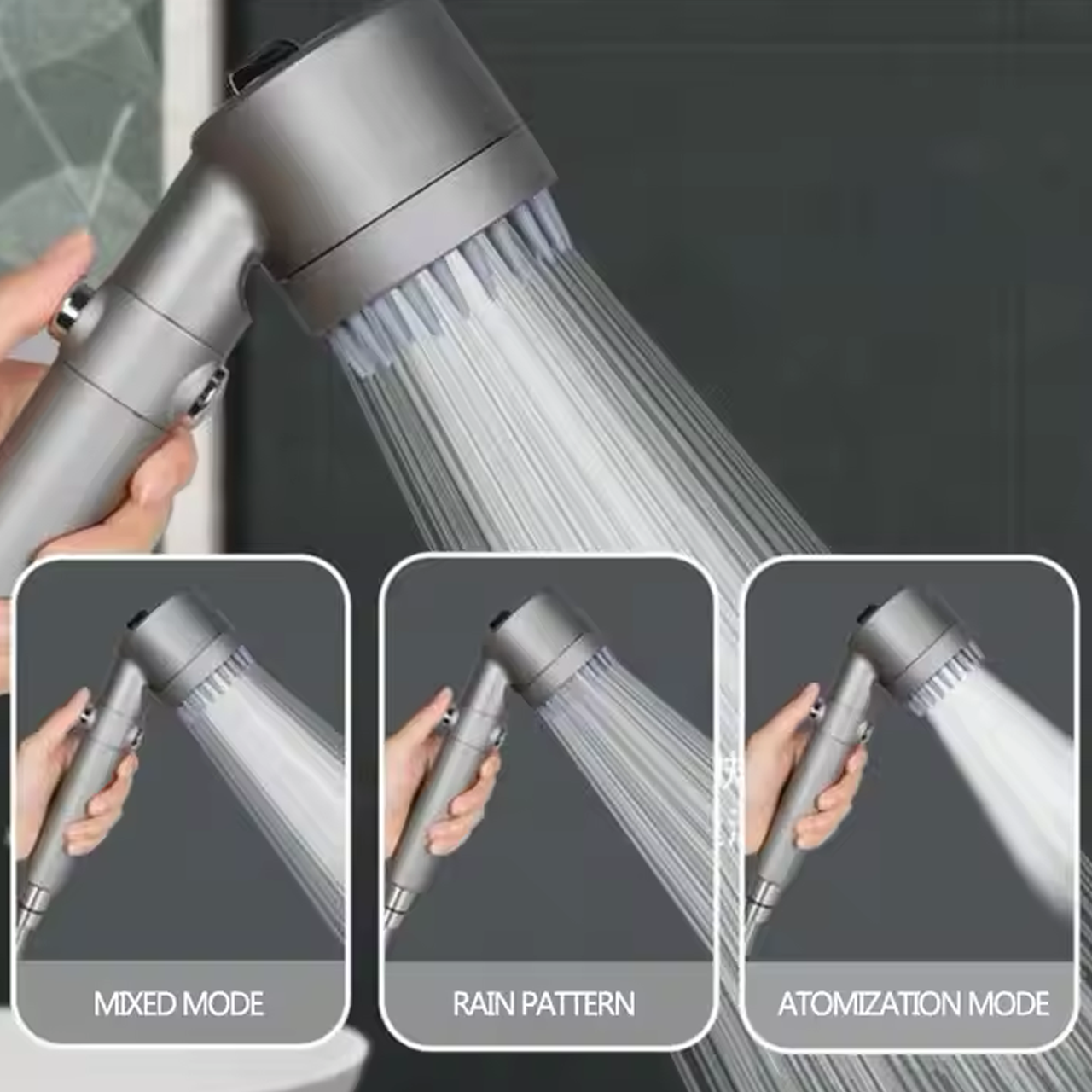 Лійка для душу масажна Turbocharged shower head зі шлангом та кріпленням на стіну 1801411) - фото 4