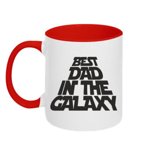 Чашка двухцветная Best dad in the galaxy 320 мл Красно-белый (391706-18-45233)