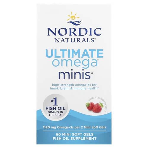 Омега-3 Nordic Naturals Ultimate Omega Minis Strawberry 1120 мг 60 mini Soft Gels (NOR-06100)