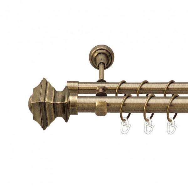 Карниз для штор Orvit Борджеза двухрядный 25/19 мм 200 см Антик (000-5694)