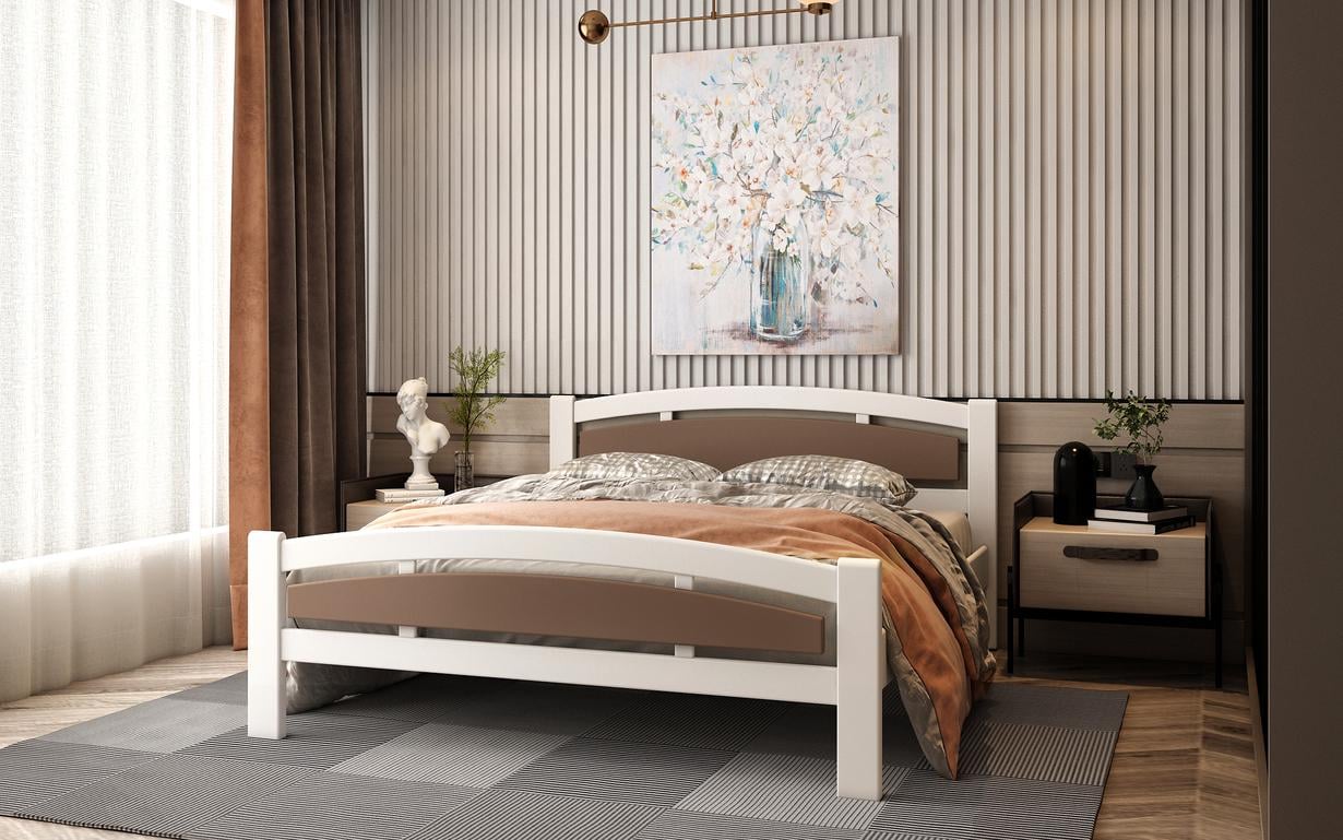 Кровать двуспальная STEMMA Джерси из натурального дерева сосна 160x200 см Белый/Коричневый (52129) Кровать двуспальная STEMMA Джерси из натурального дерева сосна 160x200 см Белый/Коричневый (52129)
