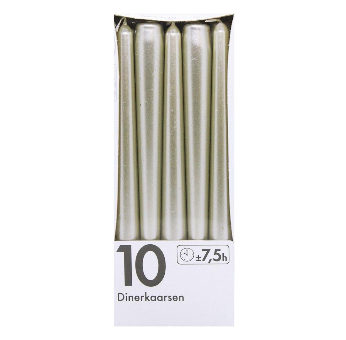 Свеча конусная столовая Bolsius 245x24 мм 10 шт. Metallic (2822377690)