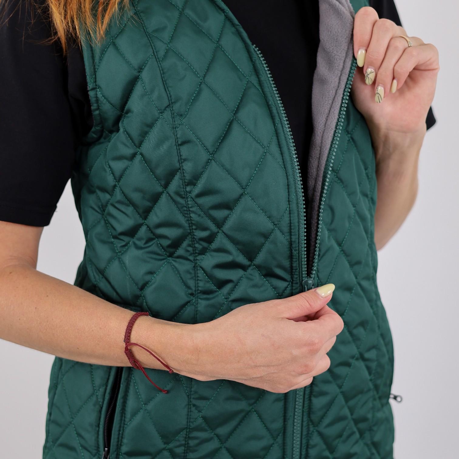 Жилет стеганый на флисе р. 48 Зеленый (29661148) - фото 3 Жилет стеганый на флисе р. 48 Зеленый (29661148) - фото 3