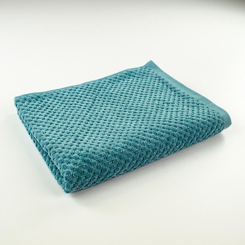 Полотенце махровое среднее однотонное Damask жаккардовое с велюром 550 г/м2 50x90 см Изумрудный