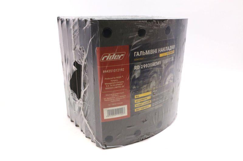 Комплект накладок тормозов на ось Rider RD19939REM1 Volvo f12 fh12 fl7 fl10