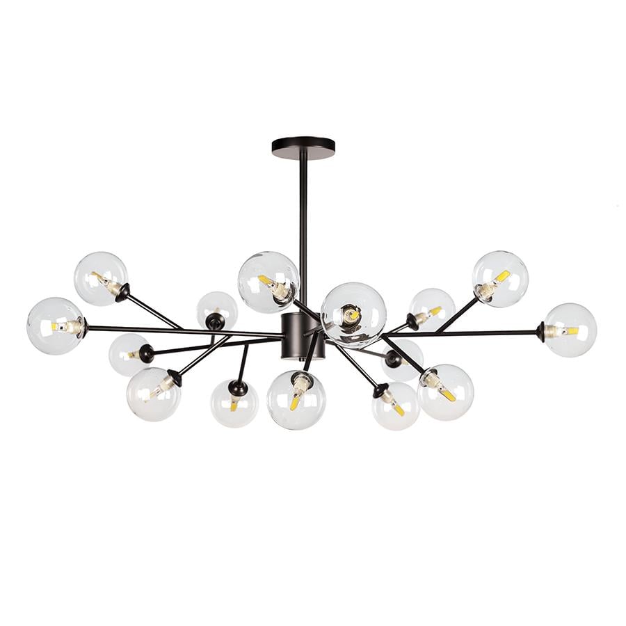 Люстра потолочная молекула Levistella 7529806-15 BK/CL черный плафон Прозрачный